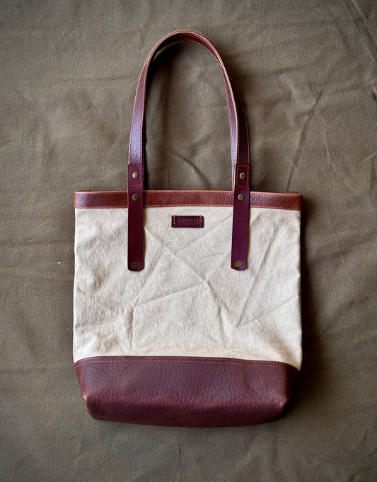 leather canvas tote bag